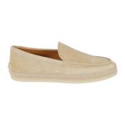 Tod's Rafia Moccasin Platta Skor Beige, Dam