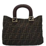 Fendi Vintage Pre-owned Canvas handvskor Brown, Dam