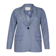 Kaffe Curve Vintage Indigo Blazer Jacka Blue, Dam