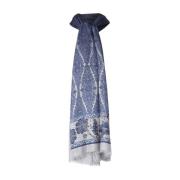 Etro Blommig Paisley Mönster Modal Scarf Blue, Herr