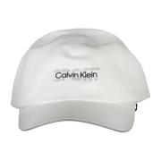 Calvin Klein Vit Herr Visir Keps med Logotyp Tryck White, Herr