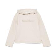 Max Mara Beige Broderad Logotyp Huvtröja Beige, Dam