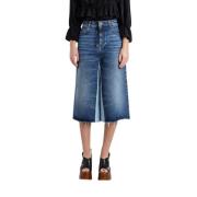 Chloé Patchwork denim högmidjeshorts Blue, Dam