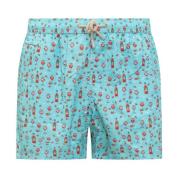 MC2 Saint Barth Aperol Print Herr Simshorts Blue, Herr