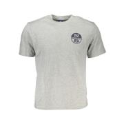 North Sails Grå Bomull Tryck Logo T-shirt Gray, Herr