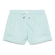 Fedeli Polyester Badshorts med Elastiskt Bälte Green, Herr