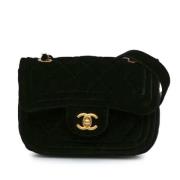 Chanel Vintage Pre-owned Sammet crossbodyvskor Black, Dam