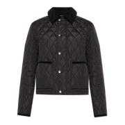 Burberry Quiltad jacka med corduroykrage Black, Dam