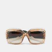 Gucci Vintage Pre-owned Acetat solglasgon Brown, Dam