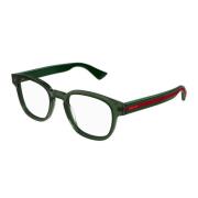 Gucci Runda acetatglasögon med ikoniskt Web-motiv Green, Unisex