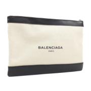 Balenciaga Vintage Pre-owned Canvas kuvertvskor Beige, Dam