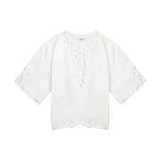 Isabel Marant Étoile Stilren Shana Top för kvinnor White, Dam