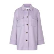 Samsøe Samsøe Lila Ull Overshirt Purple, Dam