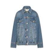 Momoni Oversized jeansjacka med sänkta axlar Blue, Dam