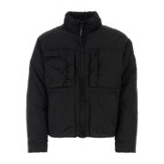 C.p. Company Svart nylon dunjacka - Stilren och varm Black, Herr