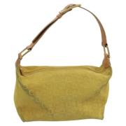 Celine Vintage Pre-owned Canvas handvskor Yellow, Dam