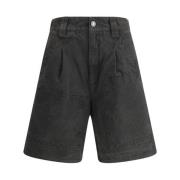 Isabel Marant Étoile Casual Oversized Shorts med Flera Fickor Black, D...