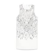 Elisabetta Franchi Silverbroderad Miniklänning med Crew Neckline Gray,...