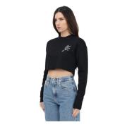 Calvin Klein Jeans Svart långärmad crop top Black, Dam