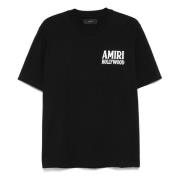 Amiri Svart Logo Print Crewneck T-shirts Black, Herr