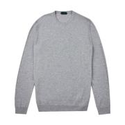 Zanone Grå Melange Bomull Crepe Rund Hals Jersey Gray, Herr