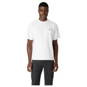 Eleventy Bomull Rund Hals Logo T-shirt White, Herr