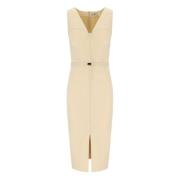 Elisabetta Franchi Gul Lemonade Bältes Sheath Klänning Yellow, Dam