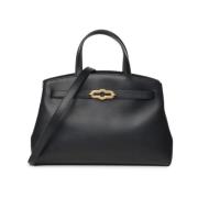 Mulberry Svart Carry-All Väska med Pimlico Lås Black, Dam