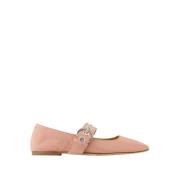 aeyde Rosa Silke Eyelet Ballerinaskor Pink, Dam