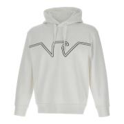 Emporio Armani Vit Bomullssweatshirt med Huva White, Herr