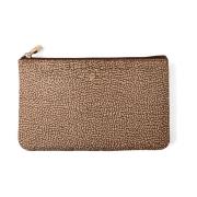 Borbonese Brun Flat Pouch med Dragkedja Brown, Dam