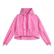 Khrisjoy Modern Windbreaker Jacka med Justerbar Huva Pink, Dam