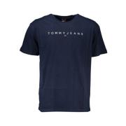 Tommy Hilfiger Blå Bomull Broderad Logotyp T-shirt Blue, Herr