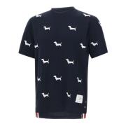 Thom Browne Broderad Logotyp Bomull Tee Blue, Herr