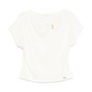 Liu Jo Vit Logo Plaque T-shirts och Polos White, Dam