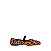 Tory Burch Leopardmönstrade Ballerinaskor Brown, Dam