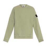 Stone Island Sweatshirt med logotyp Green, Herr