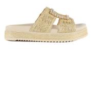 Emanuelle Vee Sliders Beige, Dam