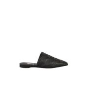 Max Mara Lädersandal med lädersula Black, Dam