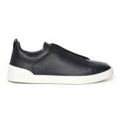 Ermenegildo Zegna Blå Marin Slip-On Sneakers med Elastik Blue, Herr