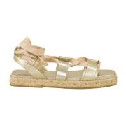 Max Mara Lädersandal med gummisula Yellow, Dam