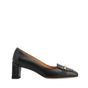 Tod's Svart kalvskinn Décolleté med geometrisk klack Black, Dam