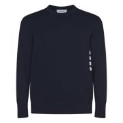 Thom Browne Blå Crew Neck Bomullströja Blue, Herr