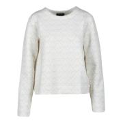 Emporio Armani Stilig Bomullsblandad Sweatshirt White, Dam