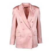 Max Mara Studio Elegant Jacka i Acetat Viskos Blandning Pink, Dam