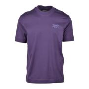 Emporio Armani Bomull T-shirt med Stiligt Design Purple, Herr