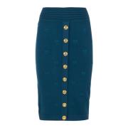 Pinko Broderad Jacquard Pennkjol Blue, Dam