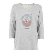 Braccialini Dam T-shirt med Strass Gray, Dam