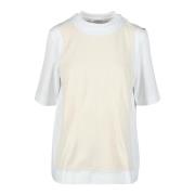 Sportmax Bomull T-shirt för sportig look White, Dam