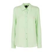 PINKO Damskjorta Jacquard Logo Green, Dam